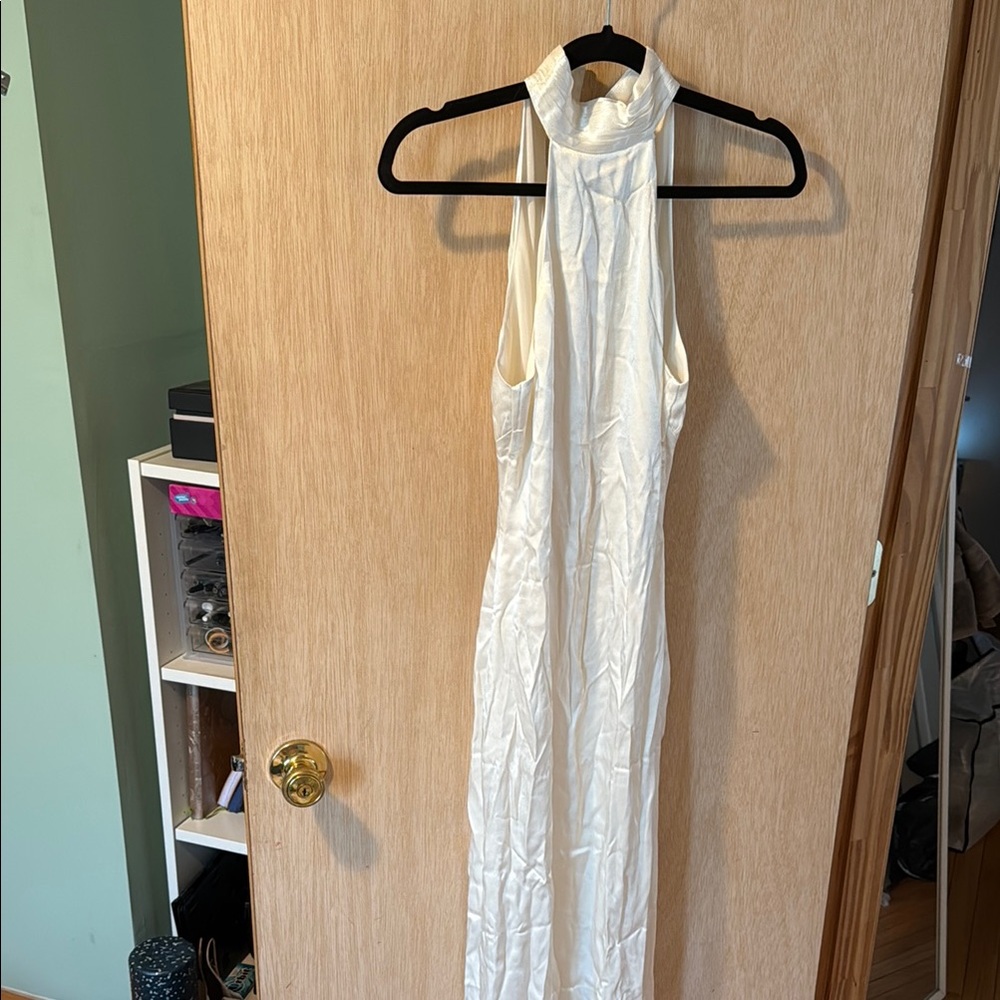 Elegant White Halter Jumpsuit